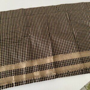 Home Collection Gingham Black with Oat Trim Black and Oat Valance